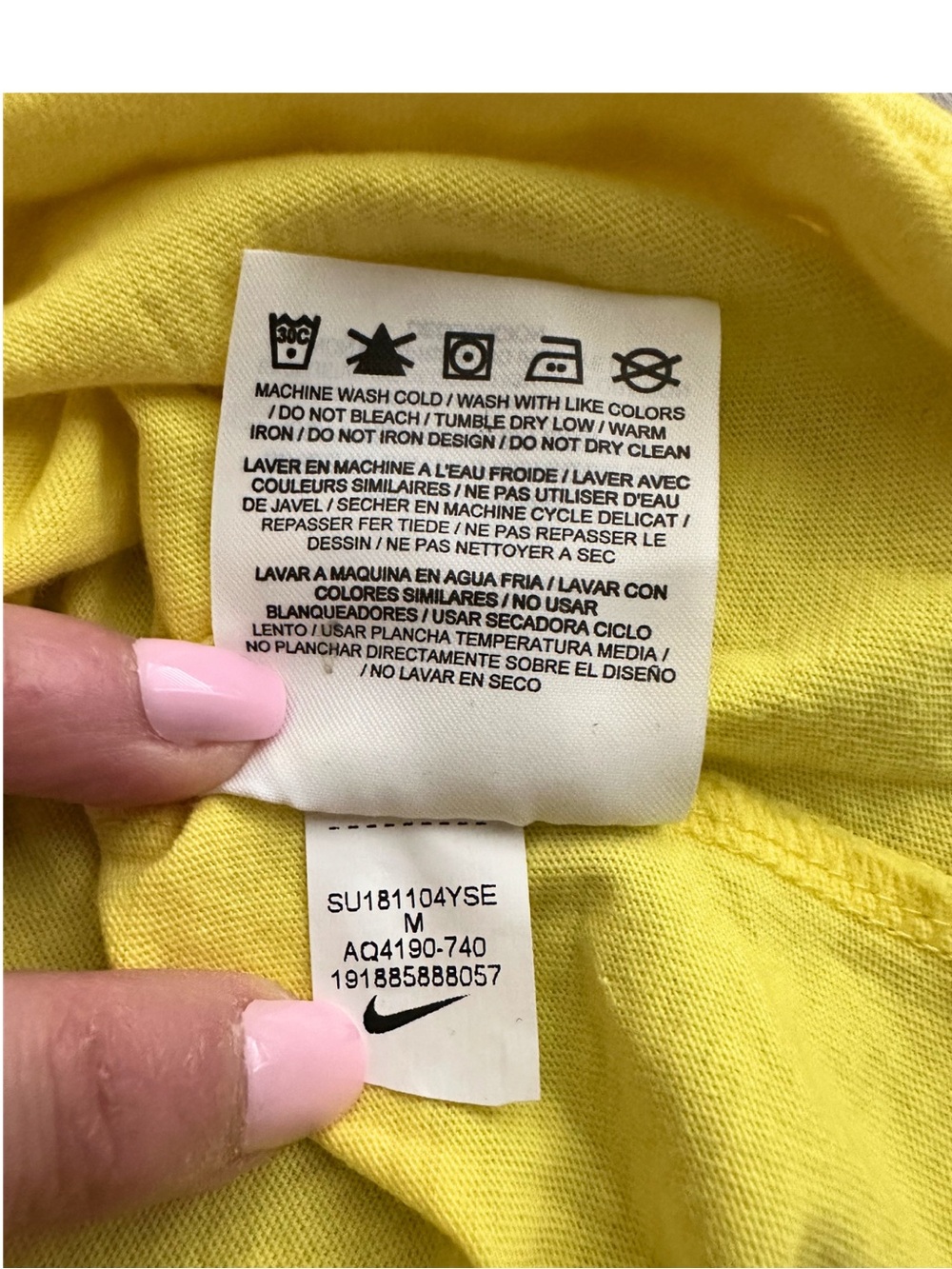 Nike Graphic T Shirt Mens Medium Neon Yellow Pink Blue Retro 90s Streetwear - Picture 10 of 11